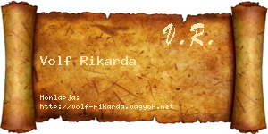Volf Rikarda névjegykártya